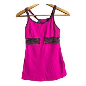 ATHLETA Prasada Tank Top XXS Racerback Shelf Bra Hot Pink Athletic Workout Gym